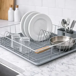 Egouttoir à vaisselle SAKURA avec plateau an Acier Chromé Gris MSV