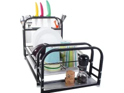 Egouttoir à vaisselle avec support à plateau mezzanine