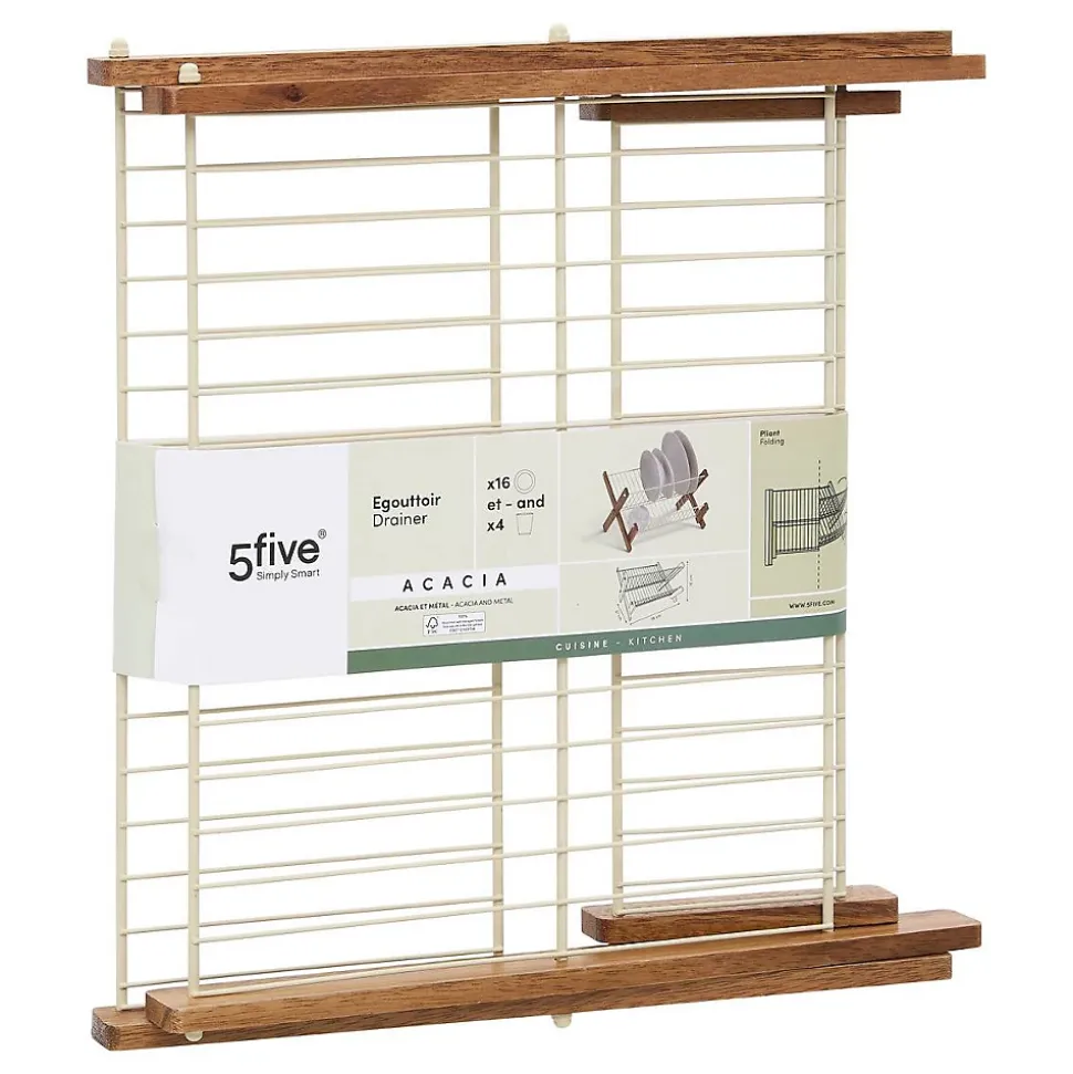 Egouttoir pliant Acacia beige - Beige- 5five