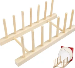 Egouttoir Vaisselle en Bois 6 rangements