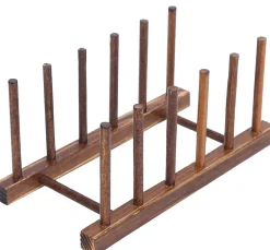 Egouttoir Vaisselle en Bois 5 rangements marron