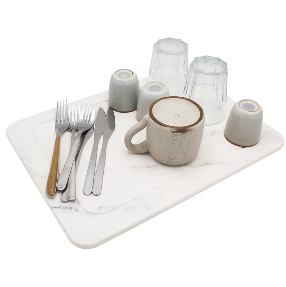 Egouttoir à vaisselle en diatomite blanc l. 40 x L. 30 x Ep. 9 mm Box & Beyond