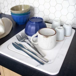 Egouttoir à vaisselle en diatomite blanc l. 40 x L. 30 x Ep. 9 mm Box & Beyond