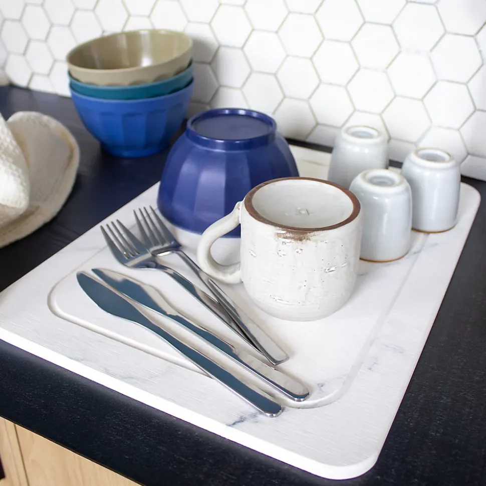 Egouttoir à vaisselle en diatomite blanc l. 40 x L. 30 x Ep. 9 mm Box & Beyond