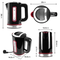 EK30 BK Bouilloire électrique 3000W Capacité 1,5L Température réglable 40 60 80 100 Arrêt automatique Maintien au chaud Duronic