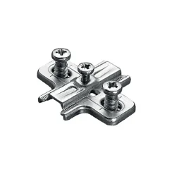 Embase cruciforme avec eurovis type B2VGH 37x32mm réglable en hauteur 0mm finition argent - SALICE - B2VGH09/17