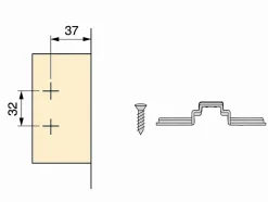 Embase réglable à visser pour charnière à amortisseur - EMUCA - 1002707