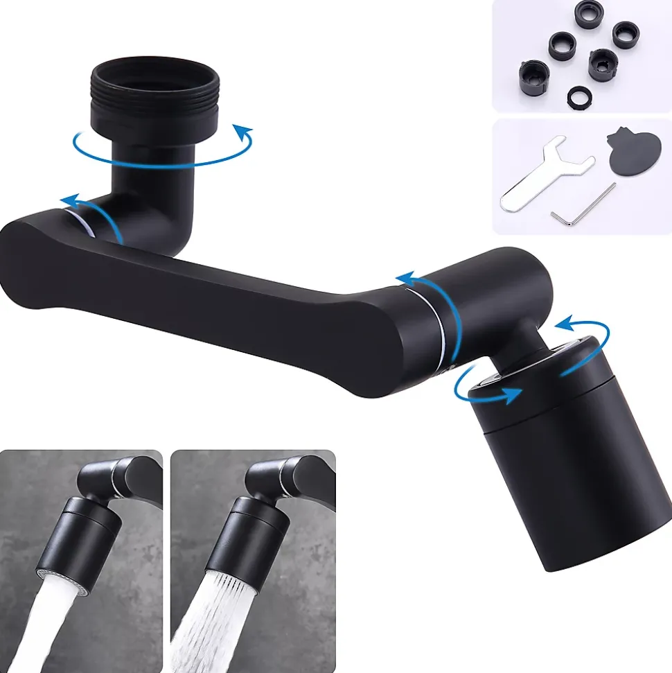 Embout Robinet Pivotant 1440 Mousseur Robinet 2 Jets avec Adaptateur 20/22/24 mm pour Cuisine ou Salle de Bain