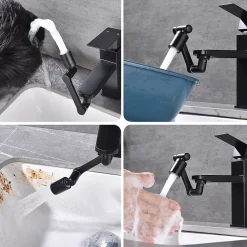 Embout Robinet Pivotant 1440 Mousseur Robinet 2 Jets avec Adaptateur 20/22/24 mm pour Cuisine ou Salle de Bain