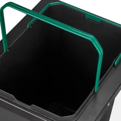 Emuca bac de tri sélectif pour fixation latérale sur meuble de cuisine Recycle 1x35litres, Acier, Plastique gris anthracite