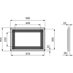 Emuca Cadre pour micro-ondes, à encastrer dans des éléments de cuisine, module 600mm, 600x400mm, Plastique,, Nickel satiné