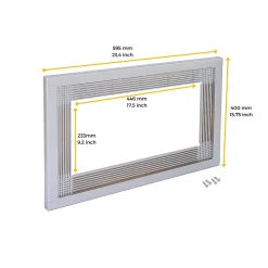 Emuca Cadre pour micro-ondes, à encastrer dans des éléments de cuisine, module 600mm, 600x400mm, Plastique, Peint en aluminium