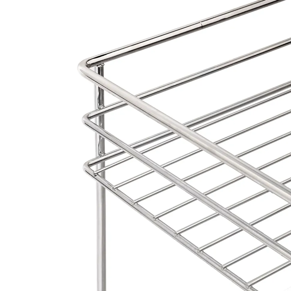 Emuca Chariot coulissant avec paniers et chariot à pain Supra avec fermeture à amortie, module 300, Acier, Chromé