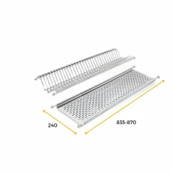 Emuca Egouttoir porte-assiettes pour meuble haut, module 900mm, Acier inoxydable