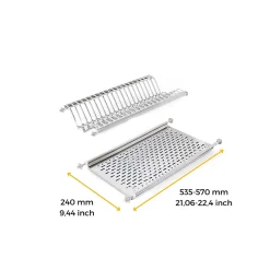 Emuca Egouttoir porte-assiettes pour meuble haut, module 600mm, acier inoxydable