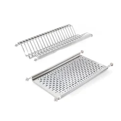 Emuca Egouttoir porte-assiettes pour meuble haut, module 600mm, acier inoxydable