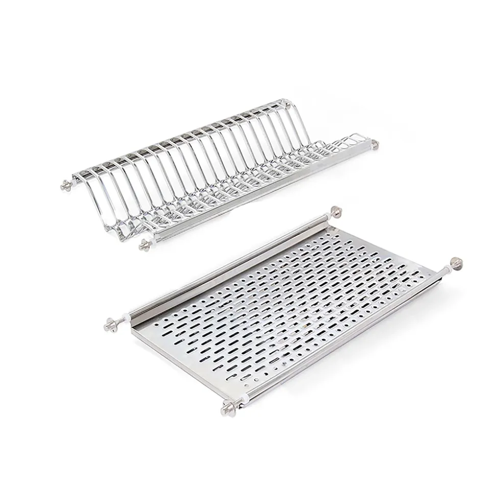 Emuca Egouttoir porte-assiettes pour meuble haut, module 600mm, acier inoxydable