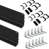 Emuca Kit de 2 profils centraux Gola pour meubles de cuisine, longueur 2,35m, avec accessoires, Aluminium, Peint en noir