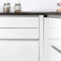 Emuca Kit de 2 profils centraux Gola pour meubles de cuisine, longueur 2,35m, avec accessoires, Aluminium, Peint en noir