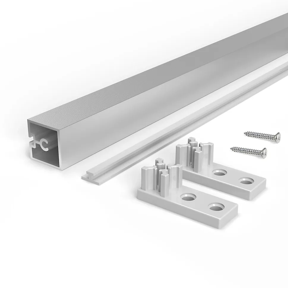 Emuca Kit de 4 profils transversaux pour meubles de cuisine Albeam, avec accessoires à visser, aluminium et plastique, anodisé mat