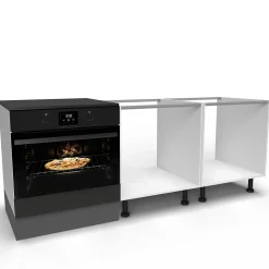 Emuca Kit de 4 profils transversaux pour meubles de cuisine Albeam, avec accessoires à visser, aluminium et plastique, anodisé mat