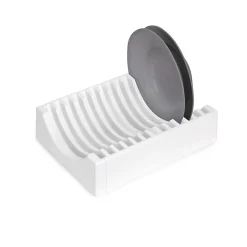Emuca Kit de rangement pour assiettes, 13 assiettes maximum, plastique, blanc