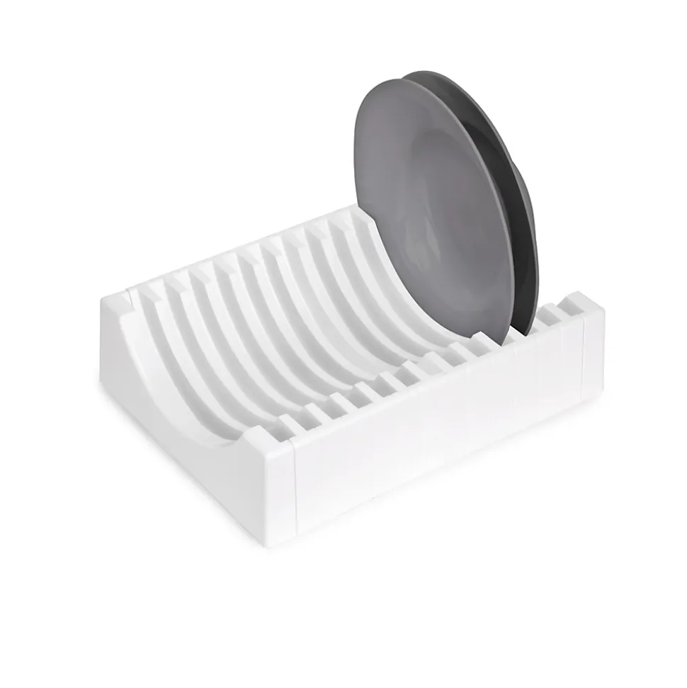 Emuca Kit de rangement pour assiettes, 13 assiettes maximum, plastique, blanc