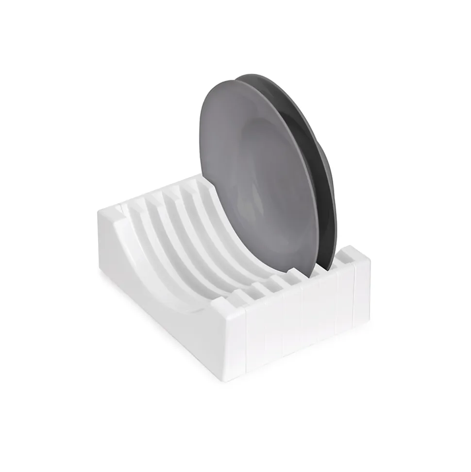 Emuca Kit de rangement pour assiettes, 13 assiettes maximum, plastique, blanc
