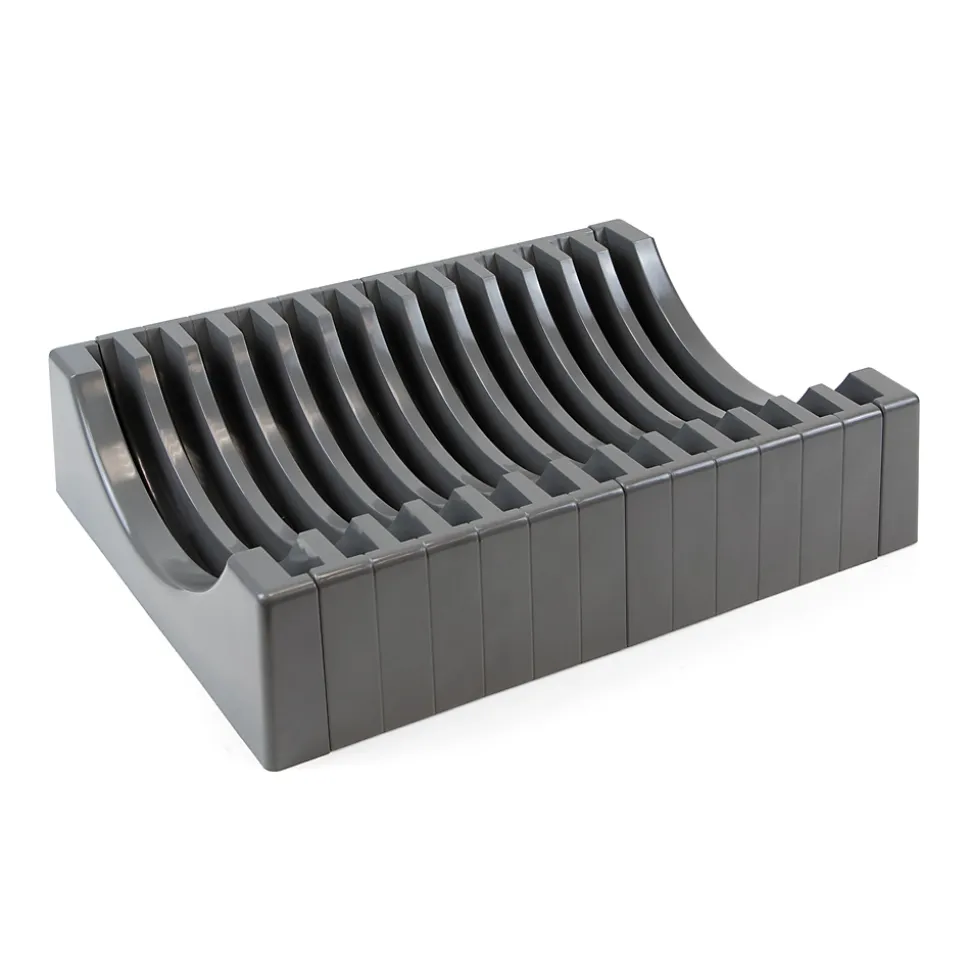 Emuca Kit de rangement pour assiettes, 13 assiettes maximum, Plastique, Gris antracite