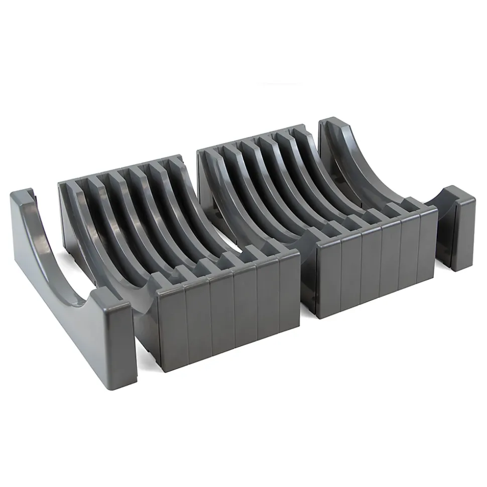 Emuca Kit de rangement pour assiettes, 13 assiettes maximum, Plastique, Gris antracite