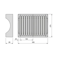 Emuca Kit de rangement pour assiettes, 13 assiettes maximum, Plastique, Gris