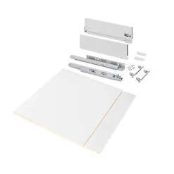 Emuca Kit de tiroirs pour cuisine ou salle de bains Vertex avec réglages 3D, hauteur 178mm, avec panneaux inclus, module 600mm,