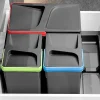 Emuca Kit poubelle de tri sélectif pour tiroir de cuisine avec socle Recycle hauteur 266mm, 1x15litres, 2x7litres, module 600mm,