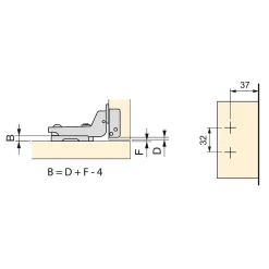 Emuca Lot de 20 charnières super coudées X92 avec fermeture amortie et embases à visser, Hauteur 0, Acier, Nickelé