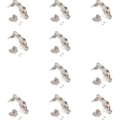 Emuca Lot de 10 charnières Super coudées X91 ouverture à 165 degrés avec fermeture amortie et embases Euro, hauteur 0, acier,