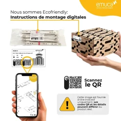 Emuca Lot de 5 crochets muraux Titane pour suspendre les accessoires de cuisine au mur Titane, acier, gris anthracite