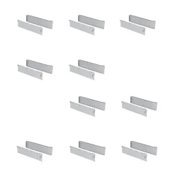 Emuca Lot de 10 tiroirs de cuisine Ultrabox, hauteur 150mm, profondeur 400mm, Acier, Gris métallisé