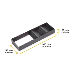 Emuca Orderbox Organiseur incliné pour tiroir, 150x470mm, Acier et Bois, Gris antracite