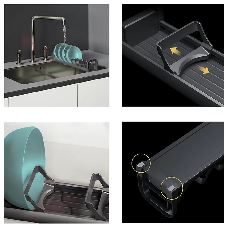 Emuca Orderbox Porte-assiettes pour tiroir, 120x470mm, Aluminium et Plastique, Gris antracite