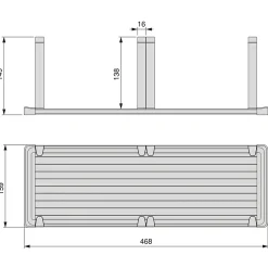Emuca Orderbox porte-assiettes vertical pour tiroir, 159x468mm, Aluminium et Plastique, Gris antracite