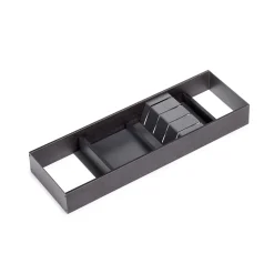 Emuca Orderbox Porte-couteau pour tiroir, 150x470mm, Acier et Bois, Gris antracite
