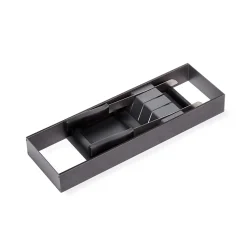 Emuca Orderbox Porte-couteau pour tiroir, 150x470mm, Acier et Bois, Gris antracite
