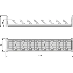 Emuca Orderbox porte-tiroir pour tiroir, 90x470mm, Aluminium et Plastique, Gris antracite