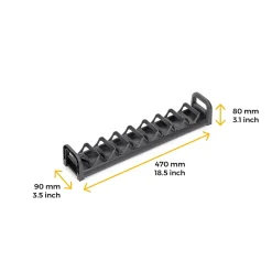 Emuca Orderbox porte-tiroir pour tiroir, 90x470mm, Aluminium et Plastique, Gris antracite