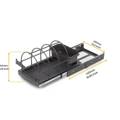 Emuca Plateau pour accessoires de cuisine avec fixation inférieure et extraction manuelle, Plastique gris anthracite
