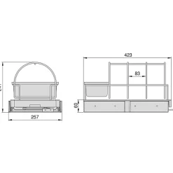 Emuca Plateau pour accessoires de cuisine avec fixation inférieure et extraction manuelle, Plastique gris anthracite