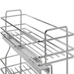 Emuca porte-bouteilles extractible SupraMax avec fermeture à amortie, gauche, 3 plateaux, module 200mm, Acier, Chromé