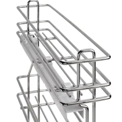 Emuca porte-bouteilles extractible SupraMax avec fermeture à amortie, gauche, 3 plateaux, module 150mm, Acier, Chromé