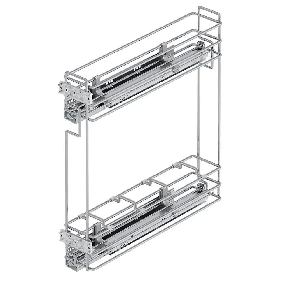 Emuca Porte-bouteilles extractible Suprastar avec fermeture amortie, module 150mm, acier, chromé