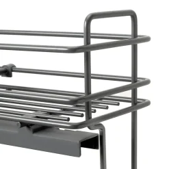 Emuca porte-bouteilles extractible TitaneMax avec fermeture à amortie, gauche, 3 plateaux, module 200mm, Acier, Gris Anthracite